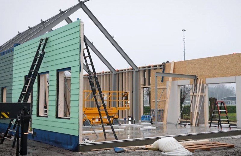 Wandplaatsing van de gebouwen